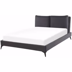 Elegante letto grande in ciniglia. Porta l'eleganza in camera da letto con questo letto con rete a doghe dal design classico. ...