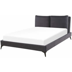 Beliani - Letto moderno imbottito in ciniglia grigio scuro 160 x 200 cm Melle