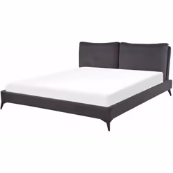Elegante letto grande in ciniglia. Porta l'eleganza in camera da letto con questo letto con rete a doghe dal design classico. ...