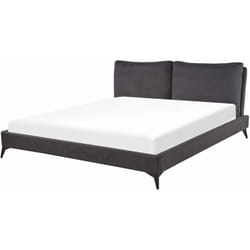Beliani - Letto moderno imbottito in ciniglia grigio 180 x 200 cm Melle