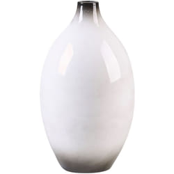 Beliani - Vaso Decorativo in Terracotta Moderno 36 cm Nero e Bianco Baeza