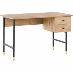 Scrivania con 2 cassetti. Arreda il tuo studio con questa scrivania in stile retrò. Realizzata in MDF di facile cura, resiste ...