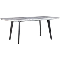 Tavolo da Pranzo estensibile 160/200 x 90 cm Effetto Marmo e Nero Mosby