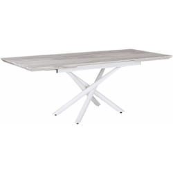 Tavolo da Pranzo estensibile 160/200 x 90 cm Bianco ed Effetto Marmo Moira