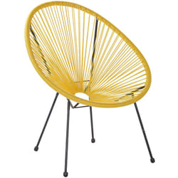 Beliani - Sedia Moderna Rotonda in Rattan Spaghetti Giallo Acapulco ii