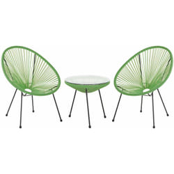 Beliani - Set da Balcone Moderno in Rattan Spaghetti Verde Acapulco ii