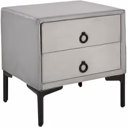 Comodino imbottito con due cassetti. Questo comodino elegante e allo stesso tempo pratico è uno splendido complemento d'arred ...