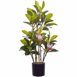 Finta magnolia decorativa. Crea una micro giungla nella tua zona giorno e riposati tra le foglie verdi. Questa magnolia artif ...