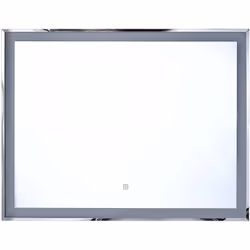 Specchio da bagno rettangolare con luci LED. Aggiungi un tocco di eleganza alla tua routine mattutina con questo elegante spe ...