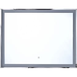 Beliani - Specchio da Bagno Moderno Luci led 90 x 70 cm Argento Argens