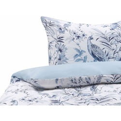 Set Copripiumino e Federa Bianco e Blu Cotone Stampa Floreale 155 x 220 cm Ballard