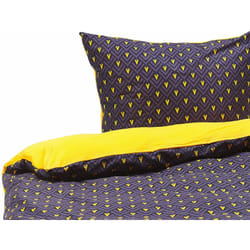 Set Copripiumino e Federa Giallo e Blu Motivo Geometrico 135 x 200 cm Wallingford