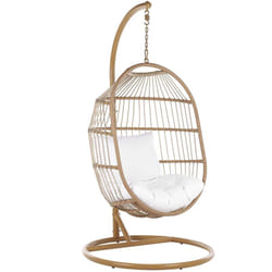Beliani - Poltrona Sospesa con Cesta in Corda di Poliestere Beige per Interno ed Esterno Boho Alba