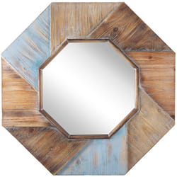 Beliani - Specchio Decorativo in Legno Scuro Forma Ottagonale 77 x 77 cm Mirio