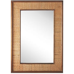 Beliani - Specchio Rettangolare in Legno Chiaro Stile Boho 54 x 74 cm Iguala