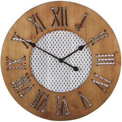 Beliani - Orologio da Parete Rustico in Legno Scuro con Numeri Neri ø 60 cm Cuilco