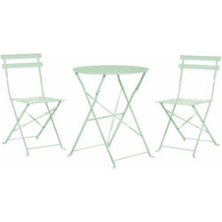 Set Relax da Balcone 3 pezzi in Metallo Colore Verde Mente Fiori