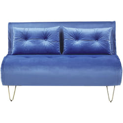 Beliani - Divano Letto ad 2 Posti In Tessuto Vellutato Glam Blu Navy Vestfold
