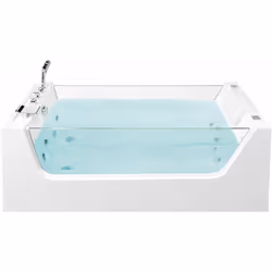 Vasca idromassaggio rettangolare con pannello in vetro. Rinnova il bagno con questa vasca idromassaggio dal design moderno. R ...