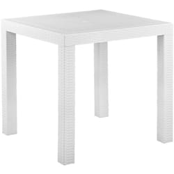 Tavolo da Pranzo da Giardino 4 Posti Quadrato 80 x 80 cm Bianco Fossano