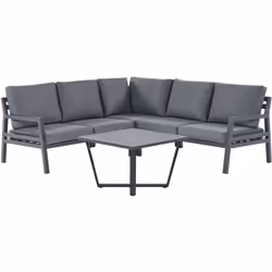 Set Salottino da Giardino in Alluminio Grigio e Nero. Rinnova ogni spazio all'aria aperta con questo salotto da giardino. Rea ...