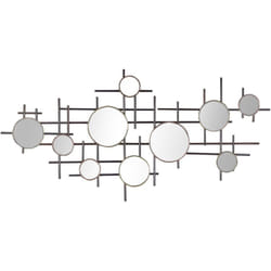 Beliani - Moderna Decorazione da Parete a 10 Specchi 113 x 55 cm in Metallo Nero e Oro Ibos