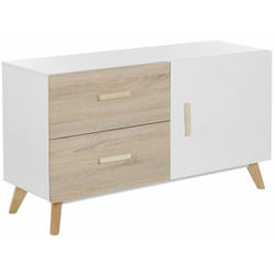 Credenza a 2 cassetti in color bianco e marrone Fili