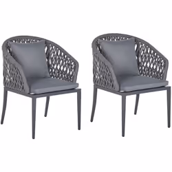 Set di sedie per esterno. Rinnova il giardino con questo set di sedie dal design moderno. Realizzato in robusto metallo, graz ...