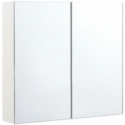 Armadietto da Bagno con 2 Ante e 2 Ripiani a Specchio 80 x 70 cm Navarra
