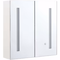 Elegante mobiletto da bagno a specchio e luci LED. Rinnova con stile il bagno con questo mobile. Realizzato in durevole compe ...