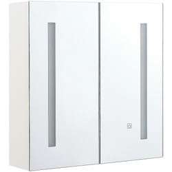 Beliani - Armadietto da Bagno con 2 Ante a Specchio con Luci led Chabunco