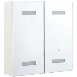 Armadietto da Bagno con 2 Ante a Specchio con Luci LED Bianco Talagapa