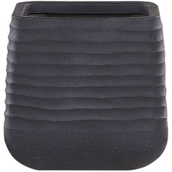 Beliani - Moderno Vaso Per Fiori Quadrato 38 x 38 x 37 cm Nero Parikia