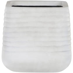 Beliani - Moderno Vaso Per Fiori Quadrato 38 x 38 x 37 cm Bianco Sporco Parikia
