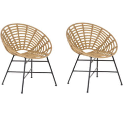 Set di 2 poltrone in rattan marrone chiaro Acerra