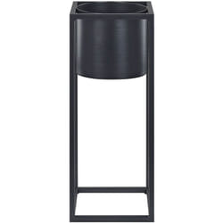Beliani - Vaso per Fiori Moderno Alto 15 x 15 x 40 cm in Metallo Nero Idra