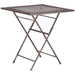 Tavolino da Giardino Bistro Pieghevole 70 x 70 cm in Metallo Nero Bormio