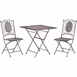Set da esterno pieghevole per 2 persone. Porta un tocco di romanticismo in balcone o in terrazzo, con questo set bistrot d'is ...