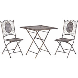 Beliani - Set da Giardino Bistro Pieghevole 70 x 70 cm in Metallo Nero Bormio