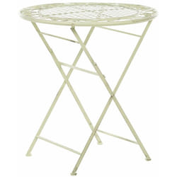 Tavolino da Giardino Bistro Pieghevole ø 70 cm in Metallo Verde Chiaro Bivio