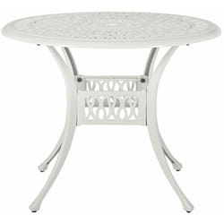 Tavolo Rotondo da Giardino Stile Vintage Alluminio Bianco sporco ø 90 cm Ancona