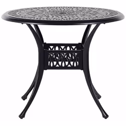 Elegante tavolo da giardino vintage ø 90 cm. Rinnova il giardino o il balcone con questo tavolo da esterno. Realizzato in dur ...