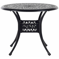Tavolo Rotondo da Giardino Stile Vintage Alluminio Nero ø 90 cm Ancona