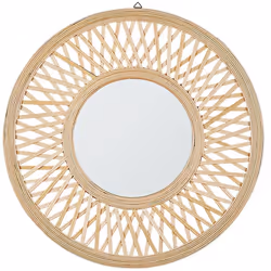 Specchio Decorativo Rotondo in Legno. Una versione classica dell'intramontabile stile boho, questo specchio si adatta sicuram ...