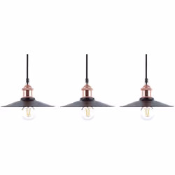 Set di 3 lampade a sospensione in stile retrò. Questo classico set di 3 lampadari a sospensione aggiungerà un tocco vintage a ...
