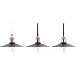 Beliani - Set di 3 Lampadari in Stile Vintage Industriale in Colore Nero e Rame Swift s