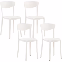 Set di 4 pratiche sedie da esterno e interno in plastica. Questo set di 4 sedie da giardino in stile minimalista, è la scelta ...