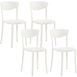 Set di 4 Sedie Moderne da Esterno e Interno in Plastica Bianco Vieste