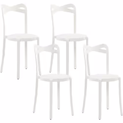 Set di 4 sedie in plastica per uso interno ed esterno. Questo set di 4 sedie da giardino in stile minimalista, è la scelta id ...