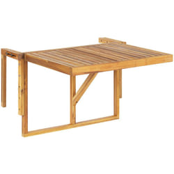 Tavolino da Balcone Sospeso in Legno di Acacia Chiaro 60 x 40 cm Udine